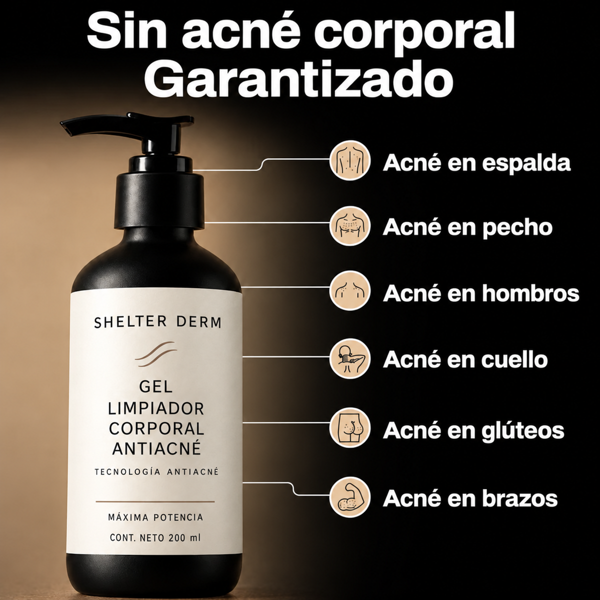 Shelter Derm - Gel limpiador corporal antiacné