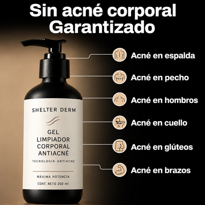 Shelter Derm - Gel limpiador corporal antiacné